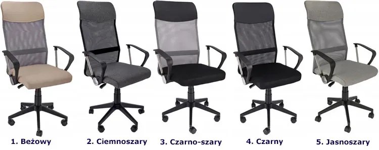 Szary fotel obrotowy biurowy D1-E31