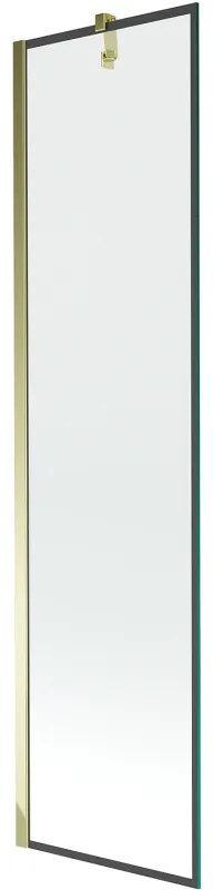Mexen Next parawan nawannowy 1-skrzydłowy 50 x 150 cm, czarny wzór, złoty - 895-050-000-00-70-50