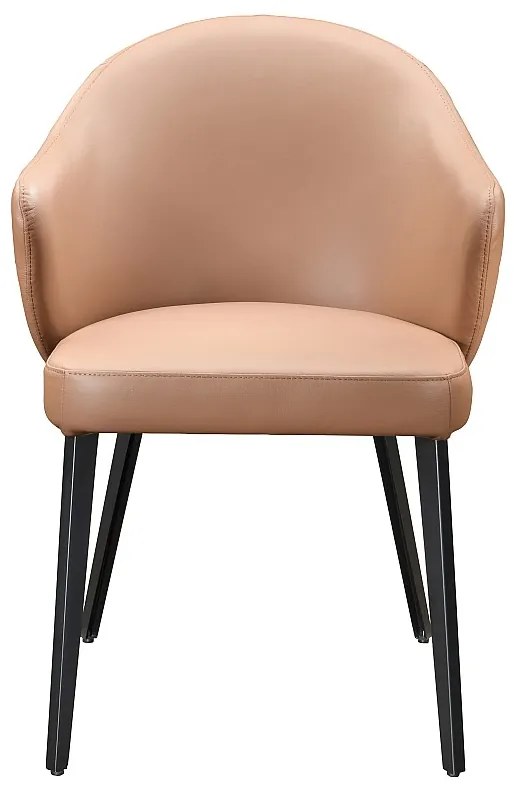 Krzesło z podłokietnikami ze skóry i stali, czarne – Camelowy – MIBELLY marki Maison Céphy