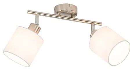 Plafon / Reflektorek / Spot / Spotow / Lampy sufitowe z reflektorami stalowy z białym kloszem 2-światła regulowane - Hetta Nowoczesny Oswietlenie wewnetrzne