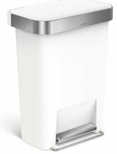 Simplehuman Kosz na śmieci z pedałem 45 l, biały