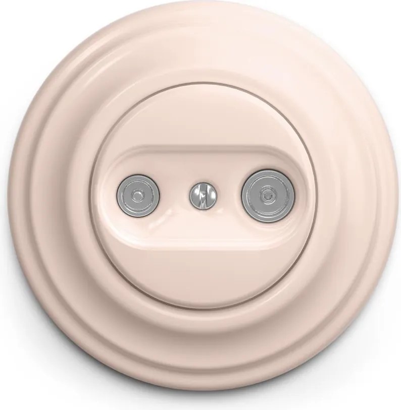 Kliklap - Retro gniazdo abonenckie TV+R (końcowe) z ramką, w kolorze starego różu