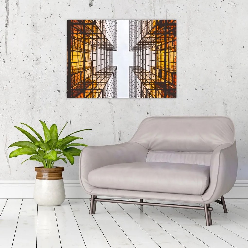 Obraz na szkle - drapacze chmur (70x50 cm)