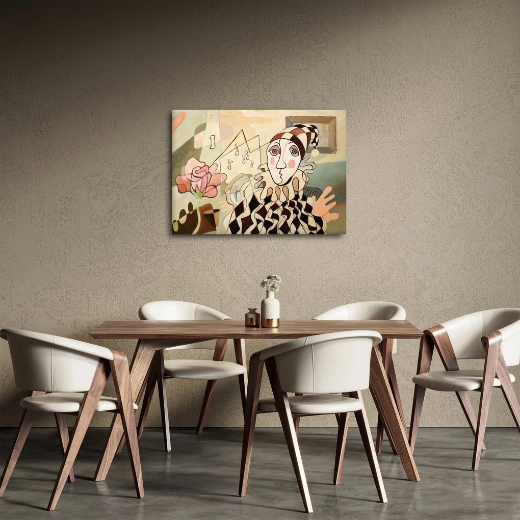 Obraz - Kubizm - harlequin and rose (70x50 cm)
