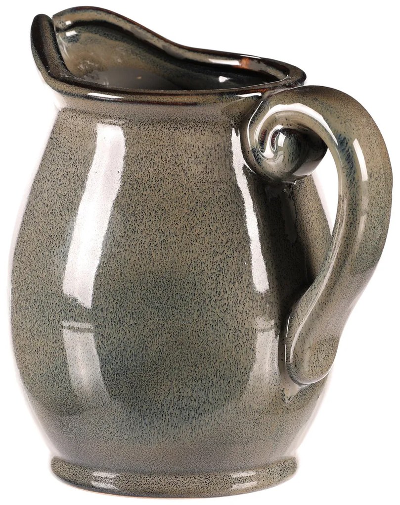 Dzbanek ceramiczny szary, 13 x 14 x 17 cm, mały, 17 cm