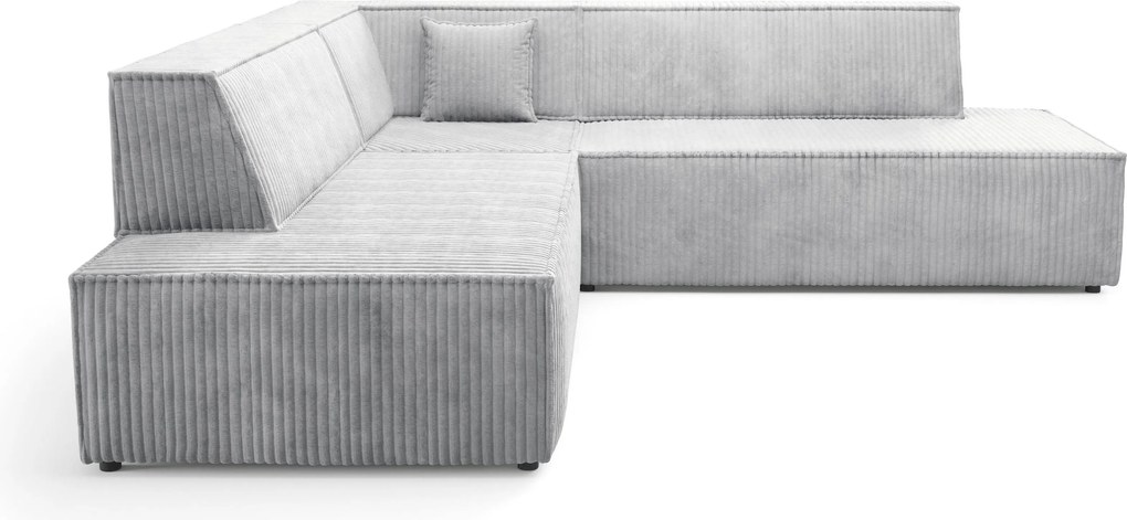 Masseno Narożnik TESSO z funkcją spania i pojemnikiem na pościel Narozniki L, Rozkładana sofa - Szary, TILIA 86