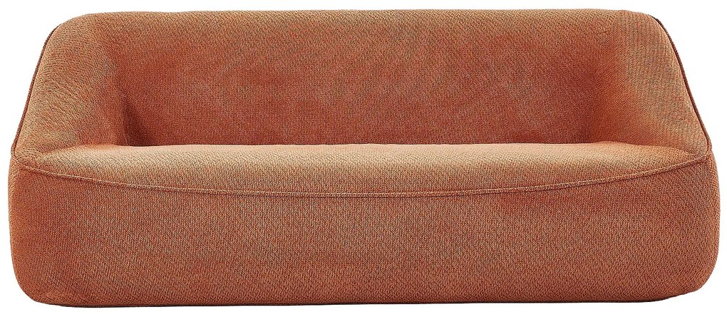 Kanapa 3-osobowa z teksturowanej tkaniny w kolorze terakoty KIREBA