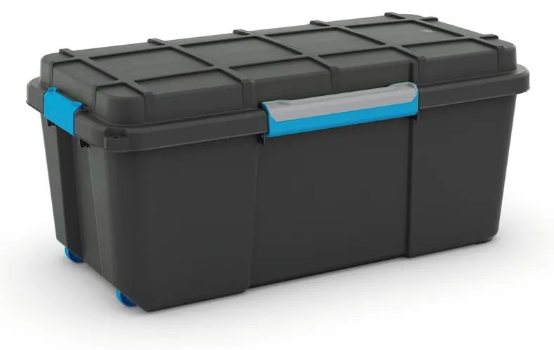 Czarny plastikowy pojemnik z pokrywką 78x39,5x35 cm Scuba Box – KIS
