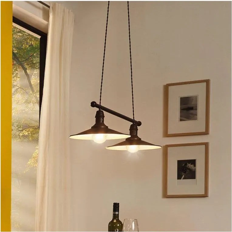 Eglo 49457 - Żyrandol na lince STOCKBURY 2xE27/60W/230V