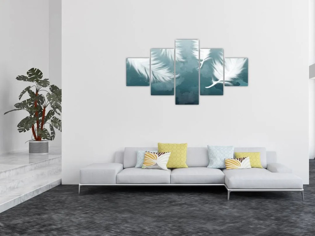 Obraz - Białe pióro (125x70 cm)