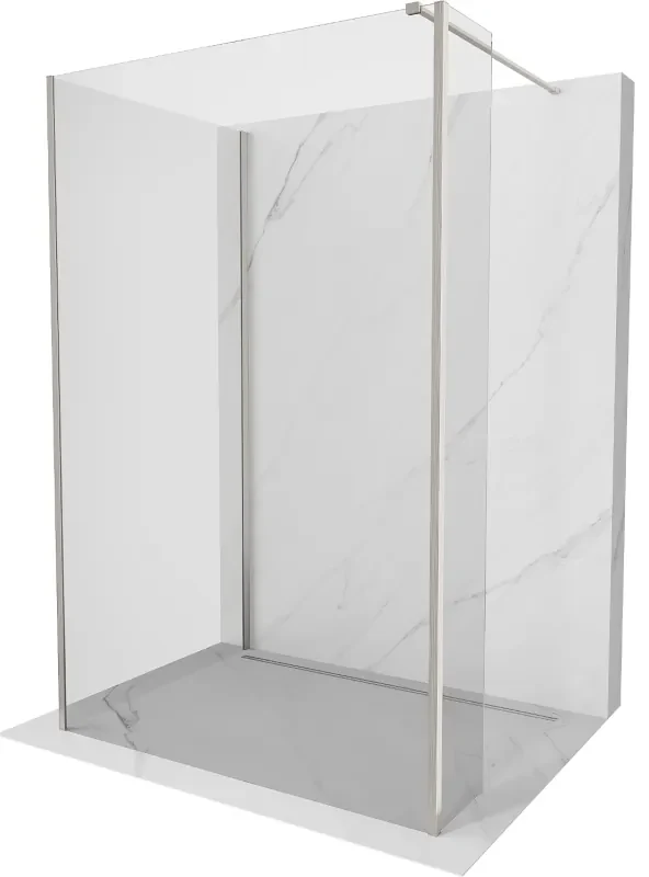 Mexen Kioto ścianka prysznicowa Walk-in 90 x 70 x 40 cm, transparent, nikiel szczotkowany - 800-090-070-221-97-00-040