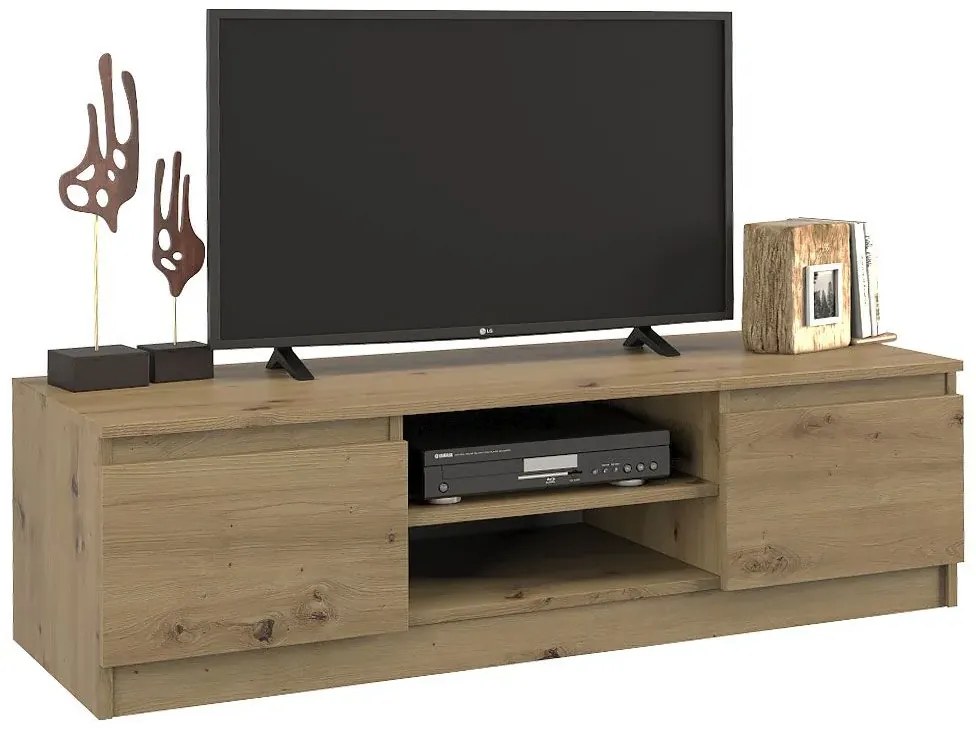 Industrialna szafka RTV dąb artisan - Amida 2X 120 cm