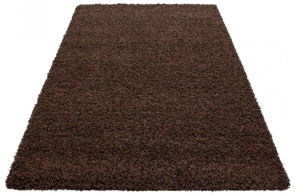 Dywan shaggy jednokolorowy brązowy 120 cm x 170 cm