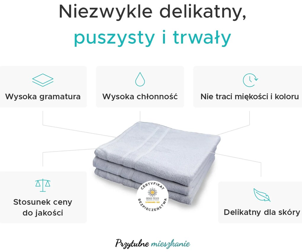 Ręcznik hotelowy Royal 50 x 100 cm biały, 100% bawełna