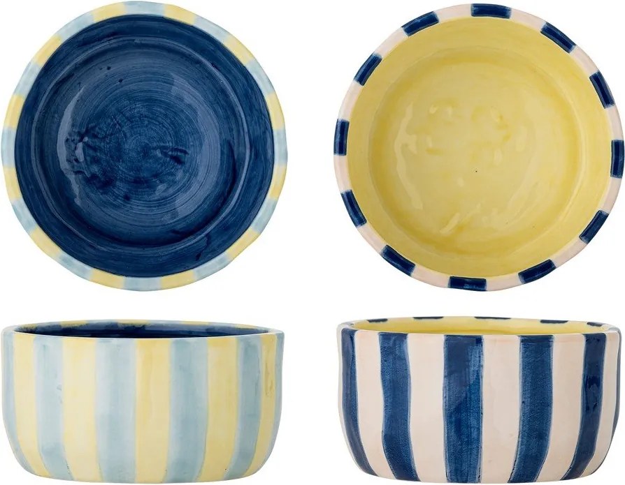 Żółte/niebieskie ceramiczne miski zestaw 4 szt. 300 ml Phoenix – Bloomingville