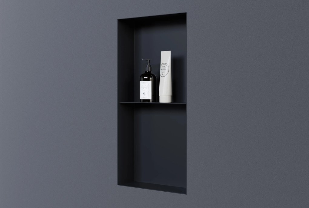 Półka wnękowa ścienna ze stali nierdzewnej NT306010XBezramkowy ze schowkiem - 30 x 60 x 10 cm