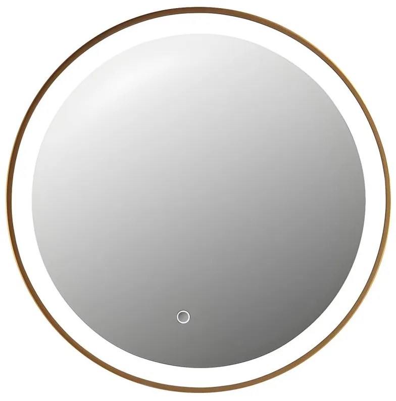 Okrągłe lustro łazienkowe z podświetleniem LED NUMEA złote - Dł. 60 x Wys. 60