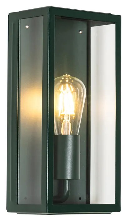 Zewnetrzna Industrialna lampa ścienna zewnętrzna ciemnozielona ze szkłem IP44 - RotterdamPrzemysłowy Oswietlenie zewnetrzne