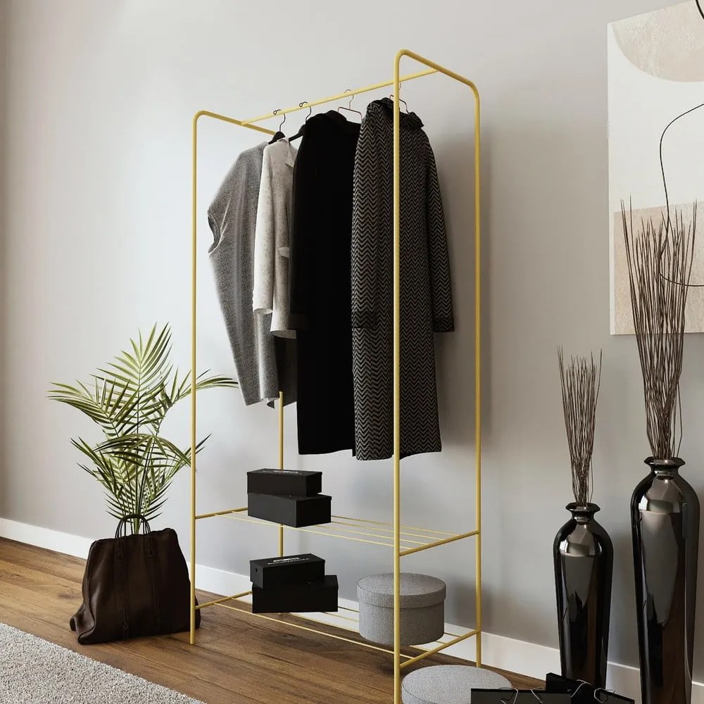 Metalowy stojak na ubrania w kolorze złota Frankenthal – Kalune Design