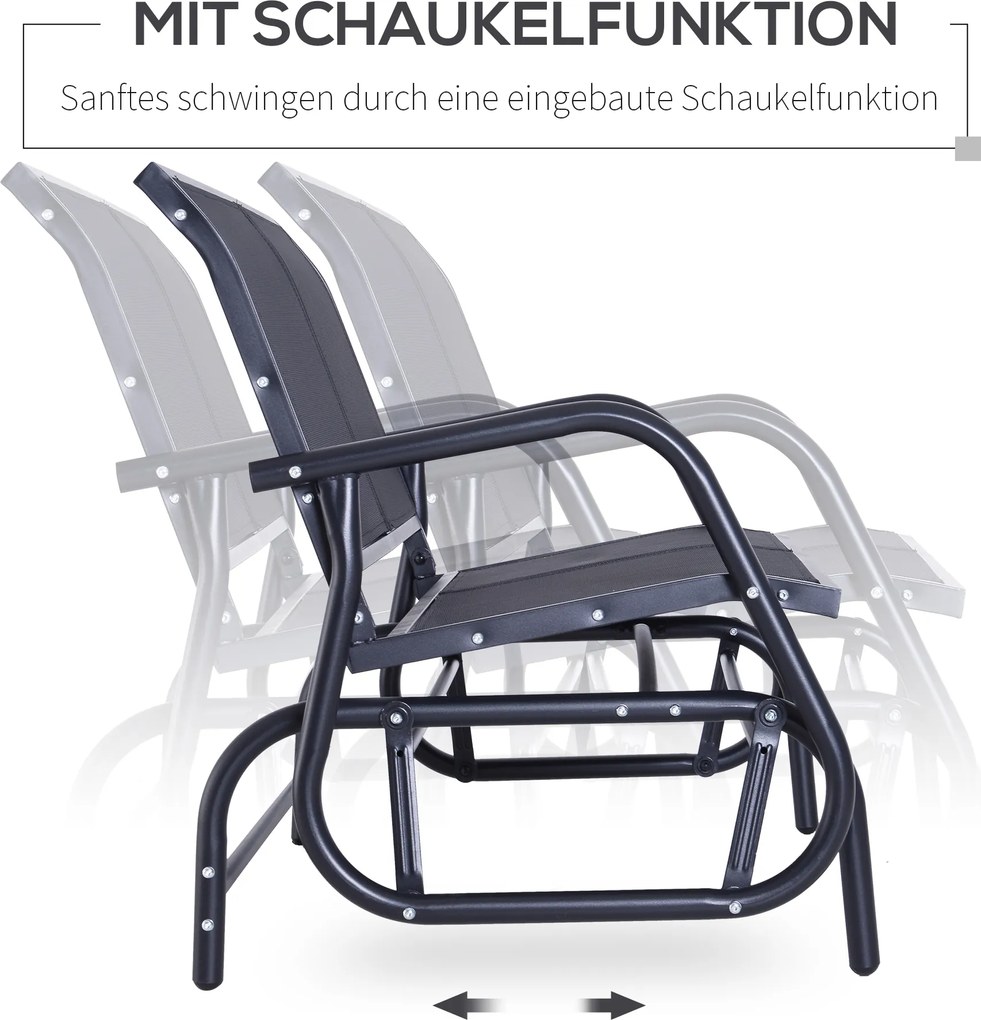 Outsunny ławka bujana huśtawka ogrodowa ławka ogrodowa krzesło bujane ławka parkowa czarna