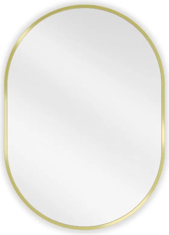 Mexen Loft lustro łazienkowe owalne 70 x 50 cm, rama złota szczotkowana - 9851-070-050-000-50