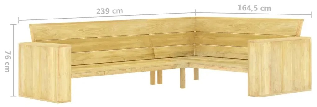 Drewniana narożna ławka ogrodowa - Lazo 3X