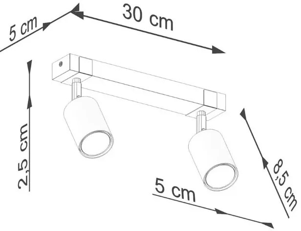 Industrialna dwupunktowa lampa sufitowa - 3X A578 H5-B18