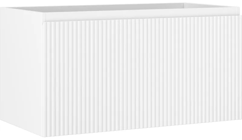 Mexen Rivel szafka łazienkowa podumywalkowa 90 cm, 1 szuflada, ryflowana , biała mat - 91A20-09047-1-BF01
