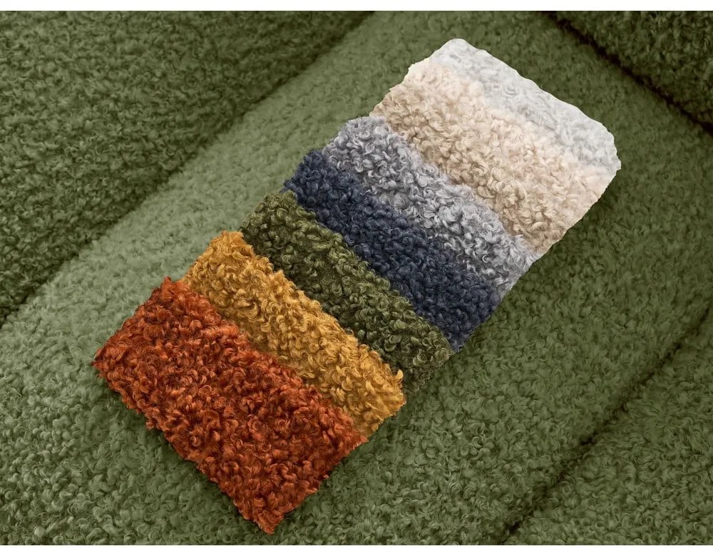 Zielona sofa z materiału bouclé 232 cm Hippolyte – Bobochic Paris