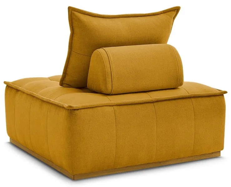 Musztardowy fotel z materiału bouclé Elisa – Bobochic Paris