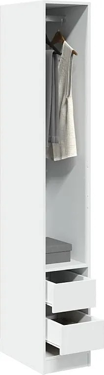 Biała szafa 30x50x200 cm z Kompaktowego i Eleganckiego Drewna Inżynieryjnego