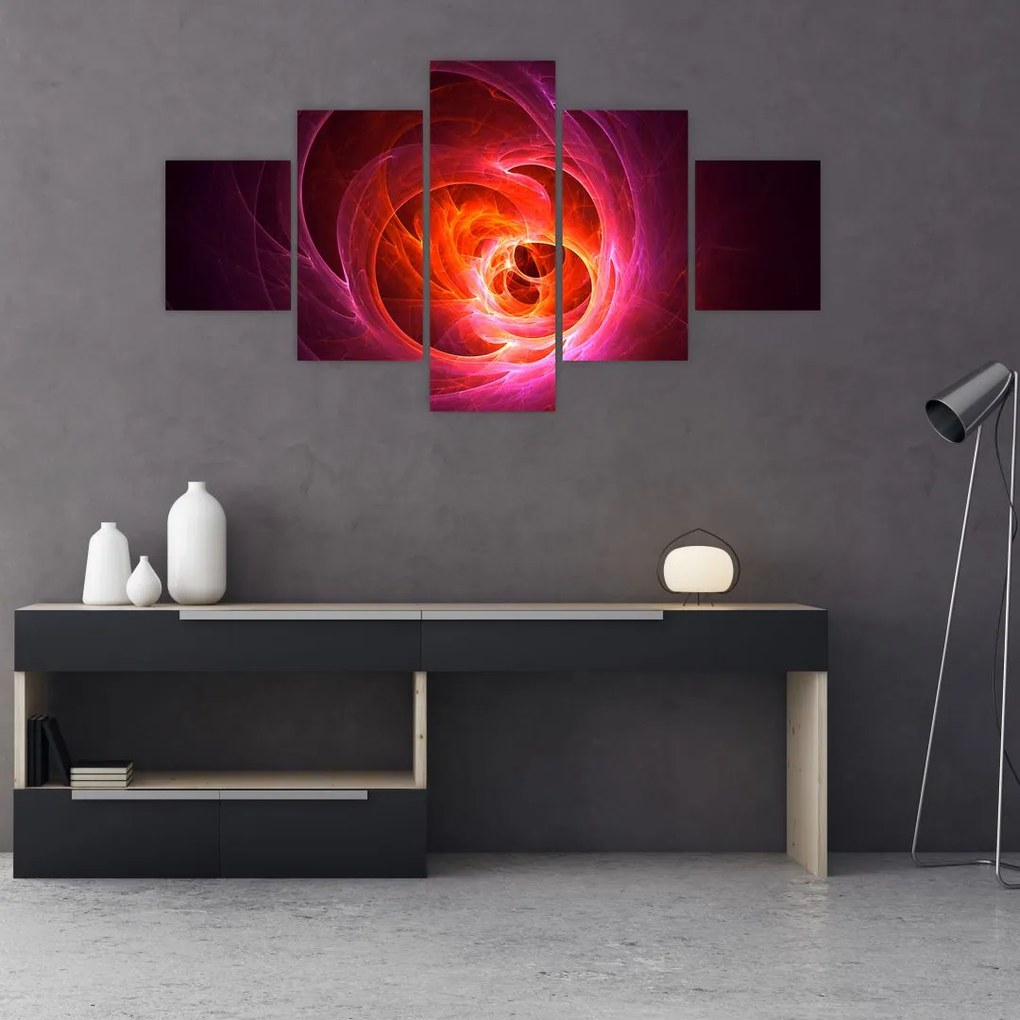 Nowoczesny obraz różowej abstrakcji (125x70 cm)
