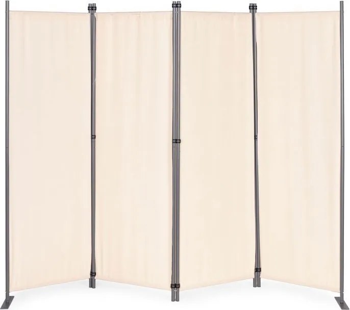 Parawan ogrodowy składany AW-022, 167x216 cm, 4-panelowy, kolor beżowy