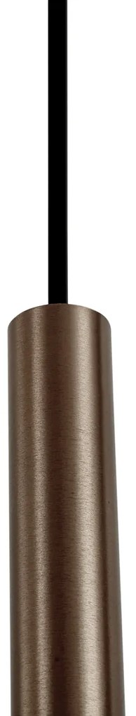 Nowoczesny system oświetlenia szynowego z 6 lampami wiszącymi w kolorze brązu, jednofazowy - Slimline Keno