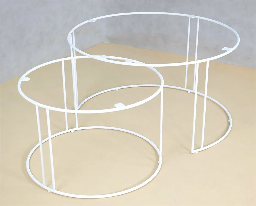 Zestaw stolików kawowych biały + beton G3-L05