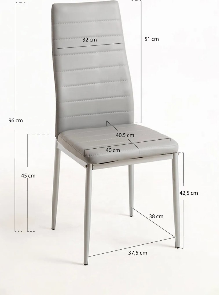 Zestaw 4 Krzese Lauter Ekoskóra