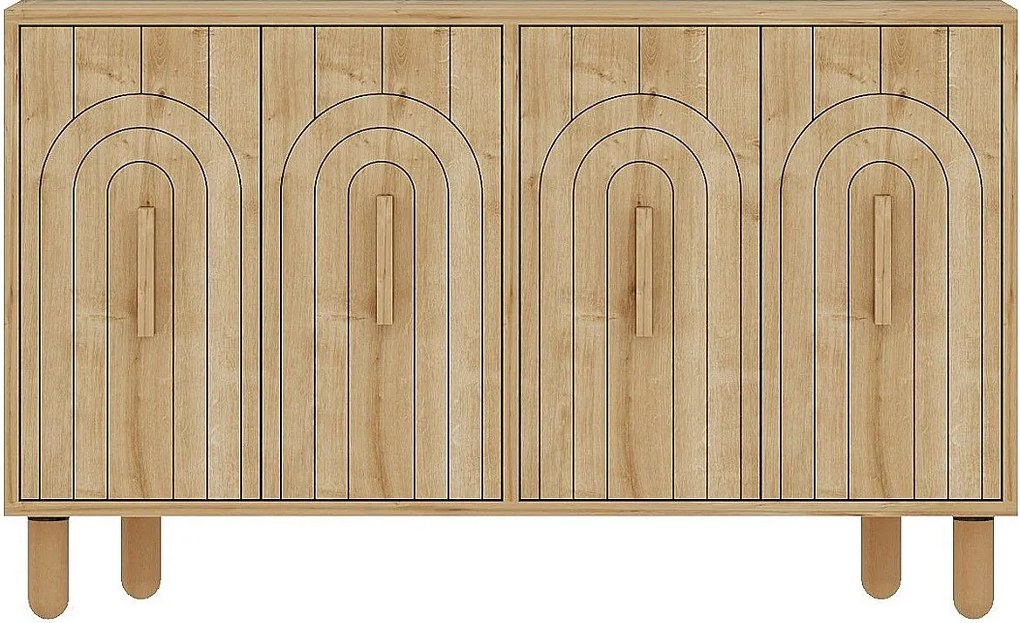 Komoda – 120 cm x 73,6 cm x 29,6 cm – Dąb szafirowy – Płyta wiórowa z powłoką melaminową