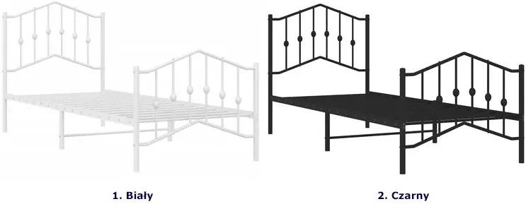 Białe metalowe łóżko pojedyncze 80x200 cm S8-N11