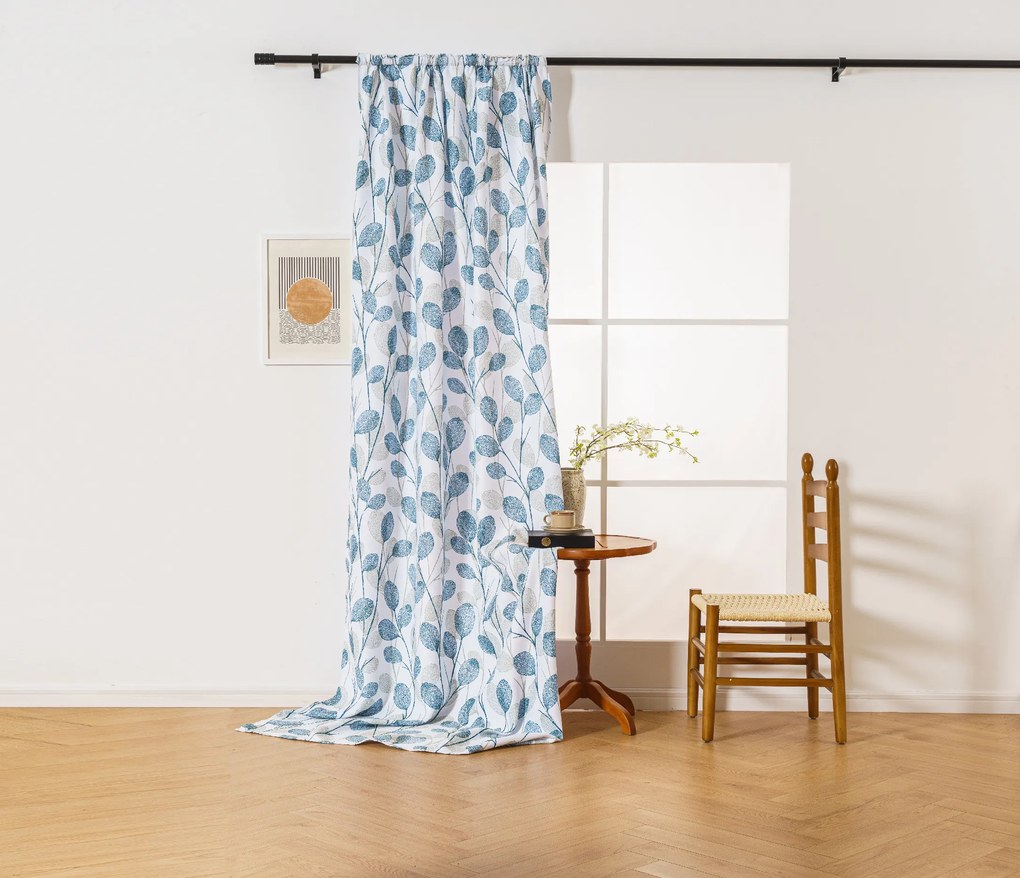 Designerska zasłona VIENTE 140x270 cm, wzorzysta Zawieszanie: Taśma z wiązaniami