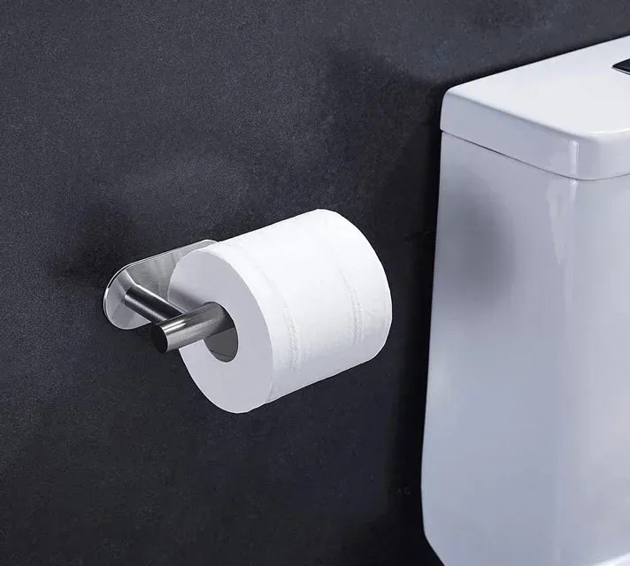Srebrny minimalistyczny uchwyt na papier do toalety F0-K19