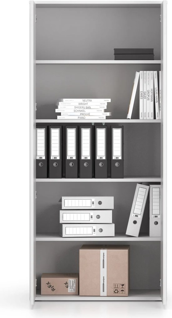 Szafa biurowa BLOCK, 2 drzwi, 800 × 400 × 1748 mm, dąb naturalny