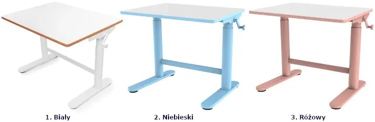 Niebieskie regulowane ergonomiczne biurko dla dzieci S0-B56