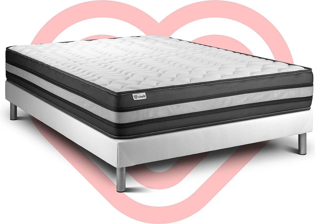 lózka z materacem VITAL POWER ZEN 160 x 190 cm Rama lózka Bialy