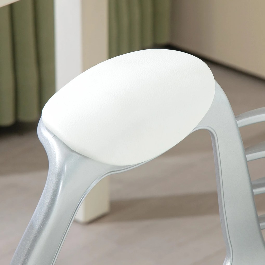 Vinsetto Krzesło biurowe, ergonomiczne krzesło do biura z podłokietnikami, wyściełane oparcie Białe