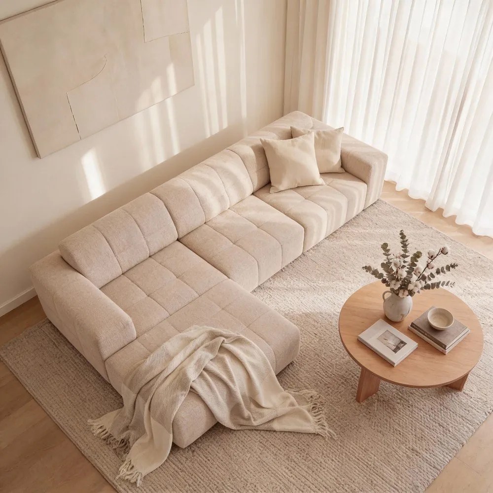 Beżowy narożnik (lewostronny) Chicago – Cosmopolitan Design