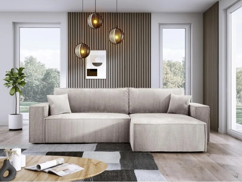 Narożnik POSO XL Prawostronny zestaw z poduszkami wolnostojący tkanina POSO 100 WERSAL