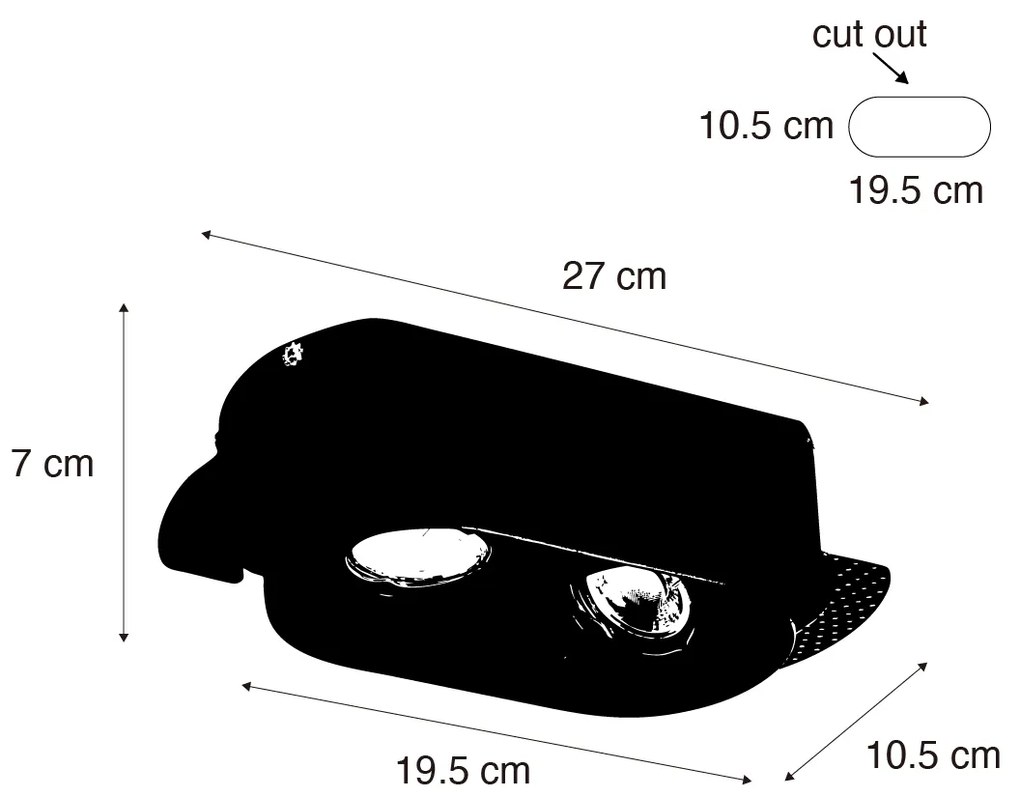 Okrągły podtynkowy reflektor biały GU10 50 mm 2-punktowy - Hubs