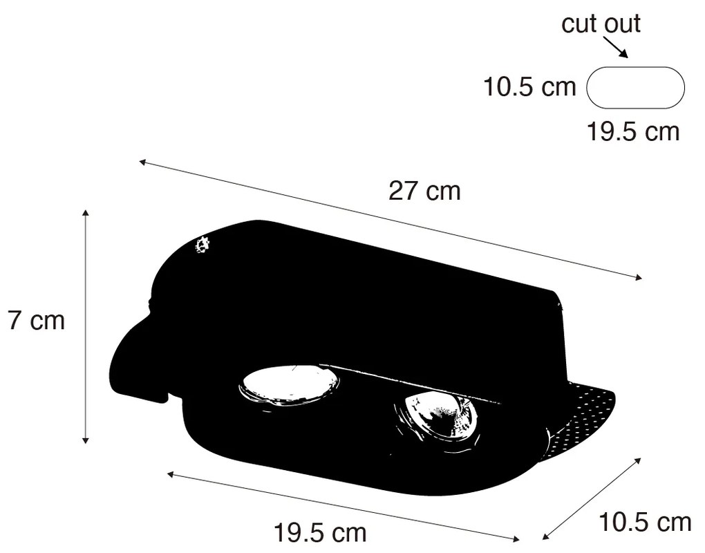 Okrągły reflektor wpuszczany biały GU10 50mm podwójny - Hubs