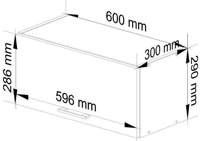 Wisząca szafka kuchenna do zabudowy w kolorze betonu - Poli 12X