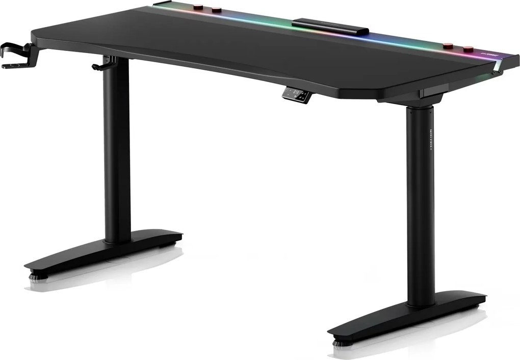 Elektryczne biurko dla graczy RGB Diablo X-Forge, 140x70 cm, czarne